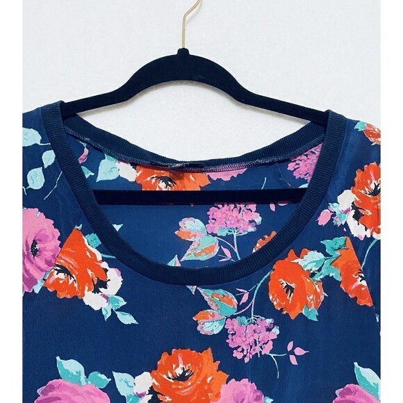 Ella Moss Womens Small Rose Garden Pullover Top Silk Sweatshirt Cottagecore Boho - Picture 2 of 6